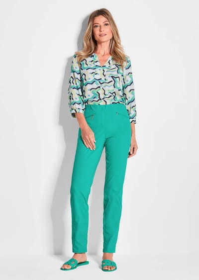 Bengaline broek LOUISA - groen - Gr. 19 van Goldner Fashion