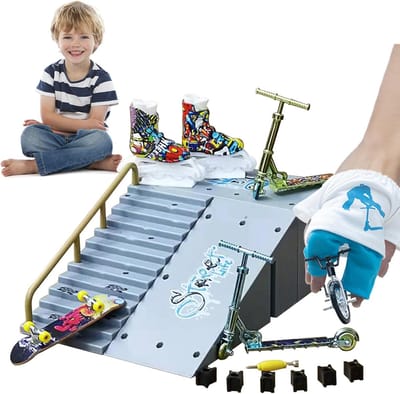 Vingerboard Hellingsset - Mini Skatepark - Fingertraining - Multi-Accessoires Kit - 19 x 17.7 x 10.3 cm