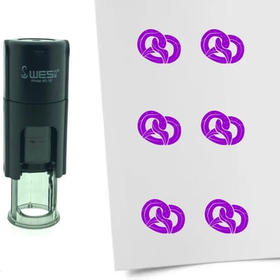CombiCraft Stempel Pretzel 10mm rond - paarse inkt