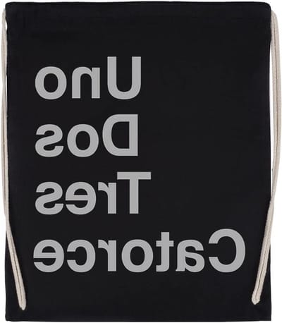 Sporttas Trekkoord - Gymtas Unisex - Dagelijks Gebruik - Unieke Print - 49 cm Hoog - Zwart