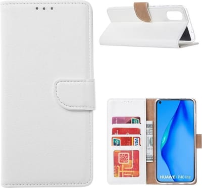 Bookcase Geschikt voor: Huawei P40 Lite 5G - Wit - portemonnee hoesje