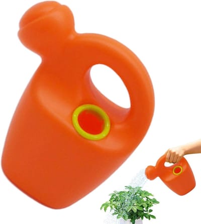 Kindergieter - Kleine gieter - Tuinieren en spelen - Comfortabele kinderhandgreep - 17 x 17 x 10 cm - Oranje
