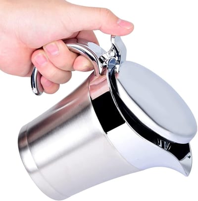 Thermische Sauskom van RVS met Deksel, Dubbel Geïsoleerde Container voor Saus, Perfect voor Vanillesaus en Room bij Dinerfeesten en Thuisgebruik (Kleine Maat)