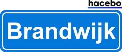 Hacebo - Plaatsnaam Sticker - 29x10 CM - Brandwijk sticker - Verkeersborden sticker - grappige cadeaus - Brandwijk