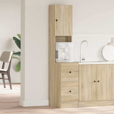 vidaXL - Keuken - Kast - Beige - 35 - x - 50 - x - 180 - cm - Bewerkt - hout