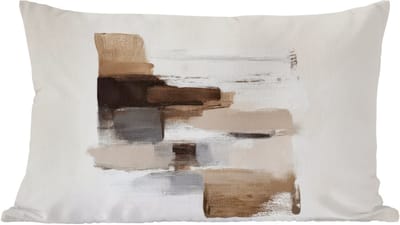 Sierkussens - Kussentjes Woonkamer - 60x40 cm - Penseelstreken - Balans - Beige - Bruin