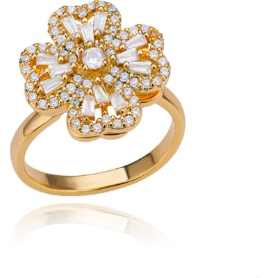 Zirkonia Draaibare Klavertje Vier Angst Ringen Voor Vrouwen Roestvrij Staal Anti-Stress Fidget Spinner Ring Esthetische Sieraden Cadeau beige