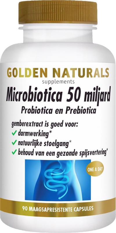 Golden Naturals Microbiotica 50 miljard (90 veganistische maagsapresistente capsules)