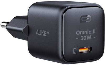 Aukey PA-B1L 30W USB-C Single Port Wall Charger - Black