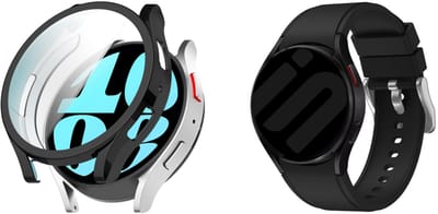 Strap-it Siliconen Band Perfect Fit + TPU Case (Zwart) - Geschikt voor Samsung Galaxy Watch 6 40mm - Zwart - Sportarmband - Siliconen Band - Waterbestendig & zweetbestendig