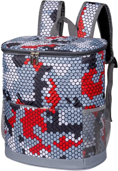 Koeltas Geïsoleerd - Opvouwbare Ijsdoos - Outdoor Activiteiten - Lekvrije Isolatie - 33 x 29 cm - Zeshoekig rood