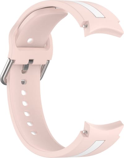 Siliconen bandje - geschikt voor Samsung Galaxy Watch 7 / Watch FE / Watch 6 / Watch 6 Classic / Watch 5 / Watch 5 Pro / Watch 4 / Watch 4 Classic - roze-wit