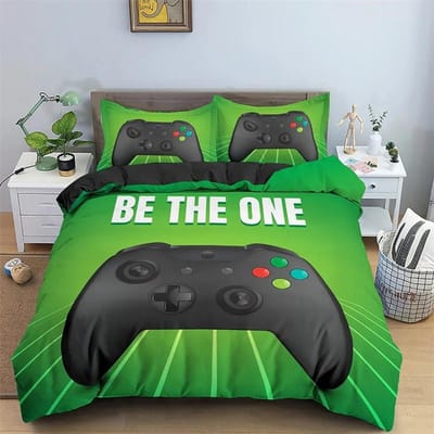 Kinderen Tieners Videogames Dekbedovertrek Set Jongens Gamer Dekbedovertrek Gaming Controller Patroon Beddengoed Set Polyester Dekbedovertrek 140X200cm-2pcs