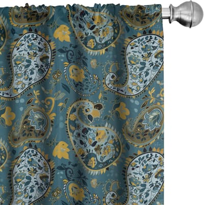 ABAKUHAUS Paisley Gordijnen – 2x75x245 cm – Mikrofaser – Meerdere kleuren – Halfdonkerend