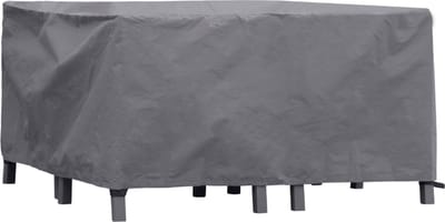 Perel Buitenhoes voor tuinset, grijs, rechthoekig, 200 cm x 150 cm x 75 cm