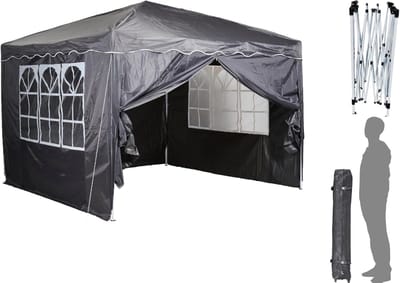 Vouwtent 300x300 cm | Waterdichte Tent met Zijwanden | Multifunctionele Partytent | Inclusief Draagtas en Tentharingen