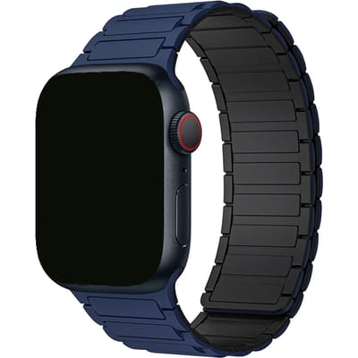123watches bandje Zyro - siliconen - donkerblauw - 38 · 40 · 41 & 42 mm - Geschikt voor Apple Watch series 1/2/3/4/5/6/7/8/9/10/11/12/SE/SE2/SE3