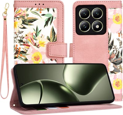 Hoesje geschikt voor Xiaomi 14T - Techsuit FlipCraft Book Wallet Case met koord - Sweetheart Pink