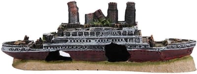 Allecto Plus: Aquarium decoratie met Titanic wrak ornamenten voor schip - maritieme thema aquascape decor