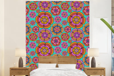 Behang - Fotobehang Design - Flower Power - Kleuren - Breedte 225 cm x hoogte 280 cm