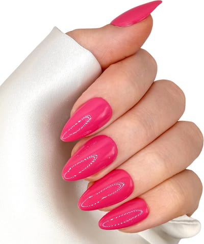 SD Press on Nails - B-103 - Plaknagels - Nagelset 20 Nagels - Fel roze - Gellak - Nagellak - Kort Stiletto - Nepnagels met Lijm - Kunstnagels - Nail Art - Handmade - Valse nagels - Nagelvijl - Accessoires - Stiletto Nagels