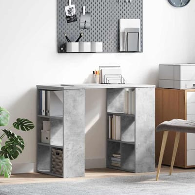 vidaXL - Bureau - Beton - Grijs - Bewerkt - hout - 90 - x - 50 - x - 75 - cm