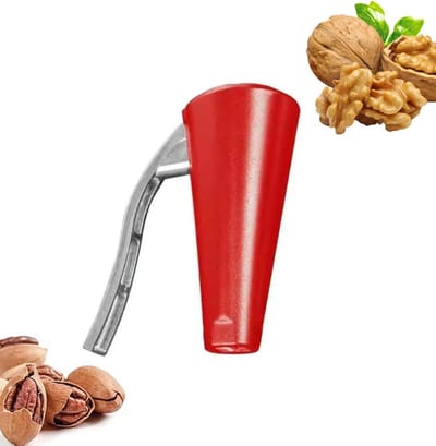 Notenkraker - Walnoten En Hazelnoten Kraker - Notenschiller - Multifunctionele schiller - Aluminum Alloy - Comfortabel handvat - Gemakkelijk te pellen - Geschikt voor walnoten, kastanjes, hazelnoten, amandelen - Rood