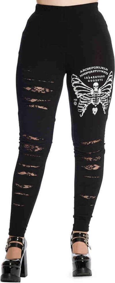 Banned - SKELETON BUTTERFLY Legging - L - Zwart