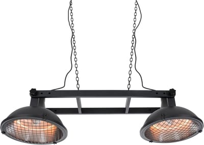 Elektrische Terrashaard - Buitenverwarming Hangend - Terras Verwarmen - Dubbele Warmte-elementen - 3000 Watt - Zwart