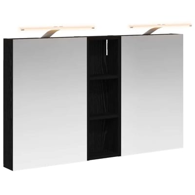 vidaXL - Badkamerkast - set - 3 - st - 100 - x - 10,5 - x - 60,5 - cm - Bewerkt - hout