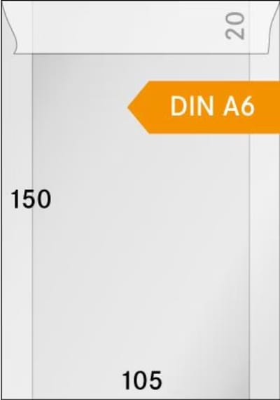 Lindner - pergamijnzakjes - 105 x 150 mm + 20 mm klep - wit - DIN A6 - pergamijn - pergamijnpapier
