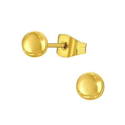 Aramat Jewels - Bolletjes oorbellen - Goudkleurig - Minimalistisch-4mm