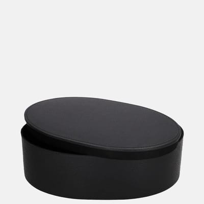 Chamada Noelle leren opbergbox ovaal effen L black
