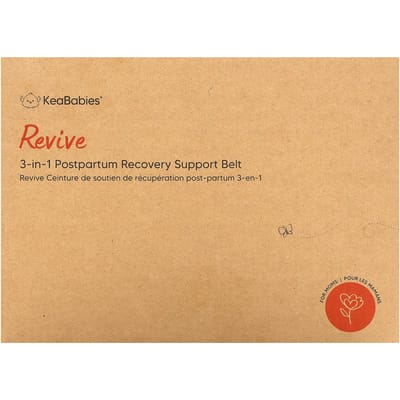 KeaBabies, Revive, 3-in-1 Postpartum Recovery Support Belt, X-Large, Midnight Black, 1 set beige