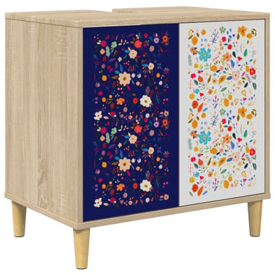 vidaXL - Badkamerkast - MAINZ - Sonoma - 60 - x - 40 - x - 60 - cm - Bewerkt - hout