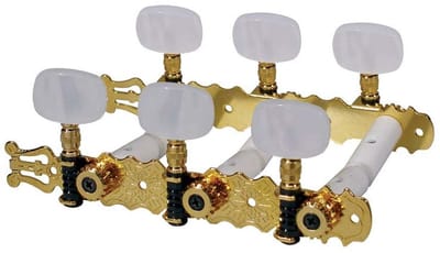 Boston 129-PG Stemmechanieken voor Klassieke Gitaar 3L/3R Goud met Parelmoer Knoppen en Lyra 70 mm