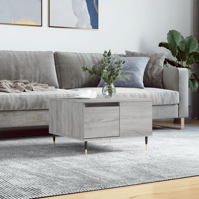 vidaXL - Salontafel - 55x55x36,5 - cm - bewerkt - hout - grijs - sonoma - eikenkleurig