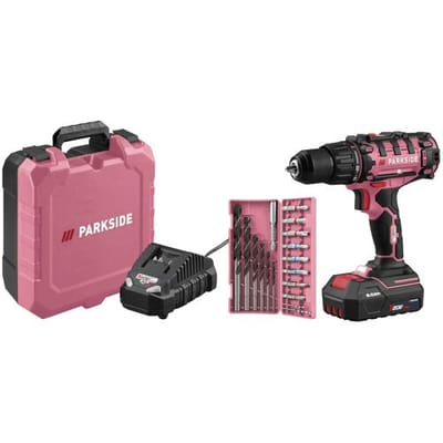 PARKSIDE Accu-schroefboormachine set 20 V 45 Nm, met accu 2 Ah en lader 2,4 A, Limited Edition (Lichtroze)
