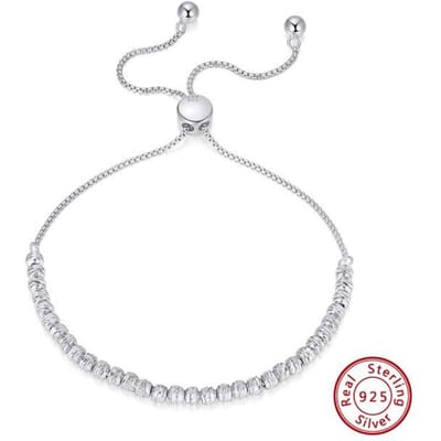 Rinntin 18k Goud Over 925 Sterling Zilver Diamantgeslepen Verstelbare Bolo 3mm Kralen Armband Voor Dames Handgemaakte Italiaanse Sieraden Sb125