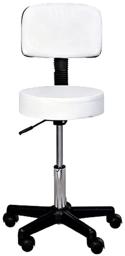 Stoel, Draaibare Stoel, Verstelbare Hoogte, Met Rugleuning, Ergonomisch Ontwerp, Comfortabel en Flexibel, Geschikt voor Thuis en Kantoor, 35×35×72-84 cm, Wit, Kunstleer