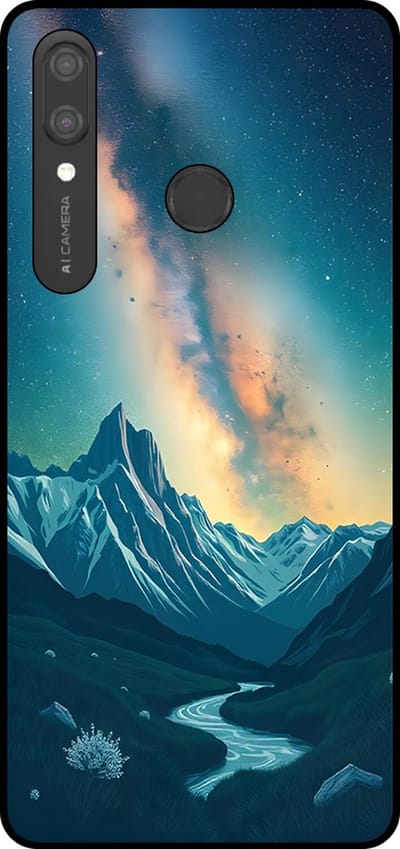 Smartphonica Telefoonhoesje Geschikt voor Huawei P Smart (2019) met Sterrenhemel Opdruk - TPU Backcover Case With Space And Milkyway Design geschikt voor Huawei P Smart (2019)
