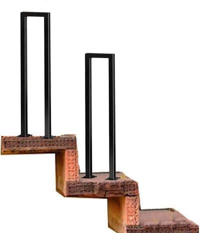 Trapleuning voor Buiten - Steunreling Trap - Veilig Traplopen - Anticorrosief Behandeld - 200 pond lading - Zwart