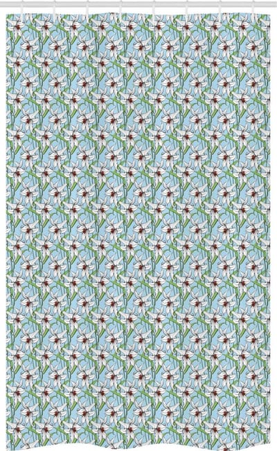 ABAKUHAUS douchegordijn 54817 – stof – 120x180 cm – turkoois groen wit