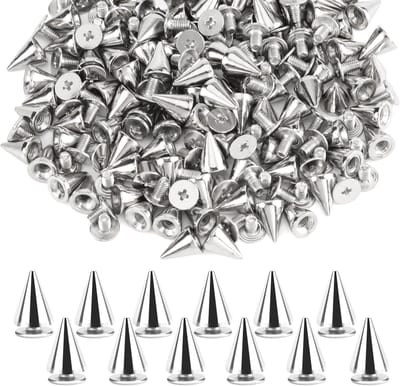 200 Stuks Decoratieve Decoratieve Nietjes Set voor Leerbewerking Kleding Tassen Schoenen en Accessoires (Zilver)