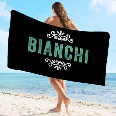 B-Bianchi Fietslogo Strandlaken Kleurrijke Badlakens Voor Meisje Microvezel Sneldrogend Aangepast Zandvrij Strand Yoga Spa Sportschool Zwembad Cotton 30x30cm