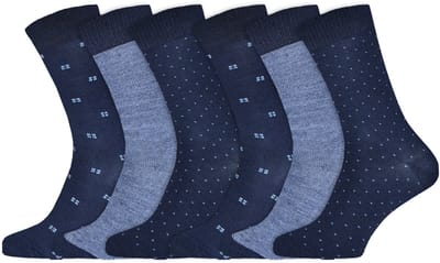 6 Paar - Gianvaglia- Heren sokken - Katoen - Blauw - Diverse motieven - Maat: 43-46