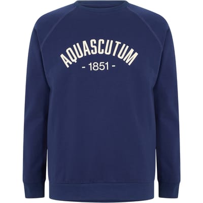 Aquascutum Heren Crest Raglan Sweatshirt (Marine)