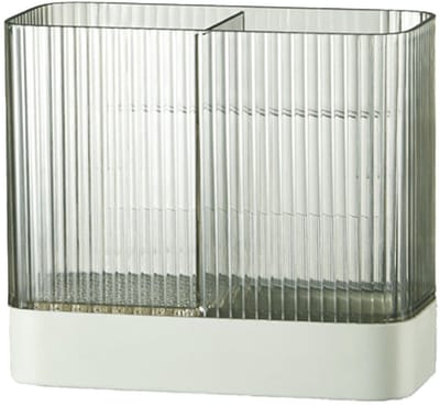 Dailygoods- Bestekhouder Wandmontage - Multifunctioneel Afdruiprek - Keukengerei Organizer - 2 Compartimenten - Afvoerfunctie - Ruimtebesparend - Keukenorganizer