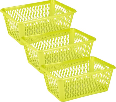 Plasticforte opbergmand/kastmandje - 3x - 13 liter - groen - kunststof - 26 x 37 x 14 cm