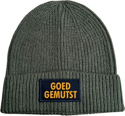 Goed gemutst wintermuts military green | fluor oranje - soBAD. | Wintersport | Schaatsen | Après ski outfit Warme Muts voor Volwassenen | Heren en Dames Beanie | Schaatsen | Wintermuts